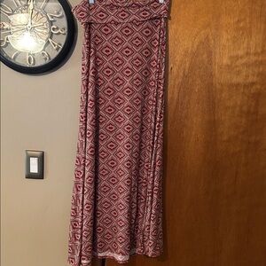LuLaRoe Red Geometric Maxi Skirt